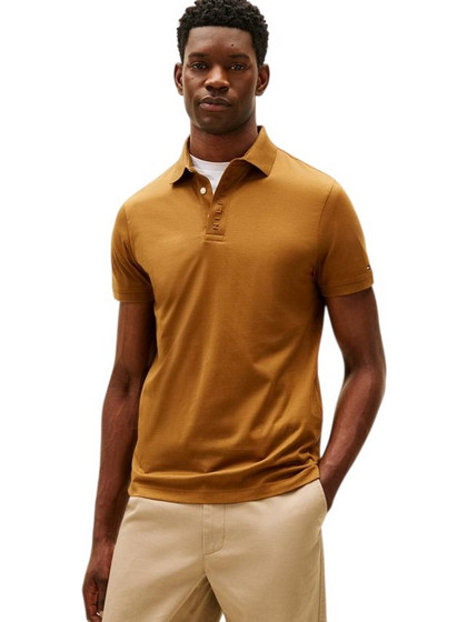Tommy Hilfiger Ανδρική Μπλούζα Polo Κοντομάνικη Καφέ MW0MW41611-GWP