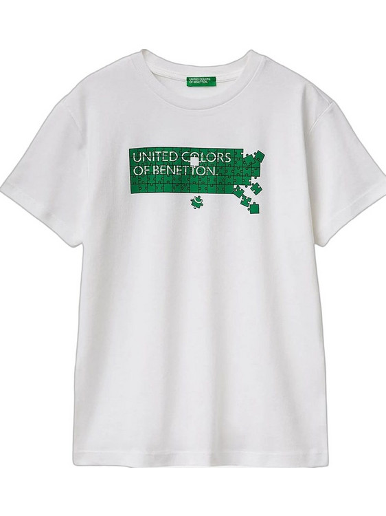 Benetton Παιδικό T-Shirt Κοντομάνικο Λευκό 3I1XC10S4-101