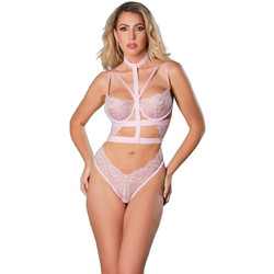 Allure I'm your Venus Sexy Κορμάκι String See Through με Δαντέλα Ροζ 883045921635