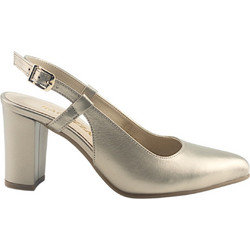 Ragazza Γόβες Slingback Δερμάτινες με Χοντρό Ψηλό Τακούνι Χρυσές 088