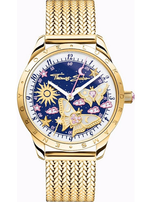 Thomas Sabo Γυναικείο Ρολόι με Χρυσό Μεταλλικό Μπρασελέ WA0430-291-207-33