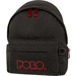 Polo Mini Σχολική Τσάντα Πλάτης Νηπιαγωγείου Μαύρη Μπορντό 901067-2033