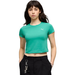 Puma Wardrobe ESS+ Baby Tee Γυναικείο Αθλητικό Crop Top Τιρκουάζ 629745-40