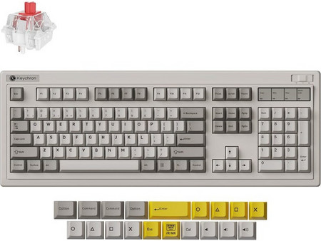 Keychron R6 QMK Ασύρματο Μηχανικό Gaming Πληκτρολόγιο με Keychron Super Red Διακόπτες RGB Grey