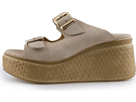 Love4shoes Καλοκαιρινές Γυναικείες Πλατφόρμες Χαμηλές Μπεζ 902