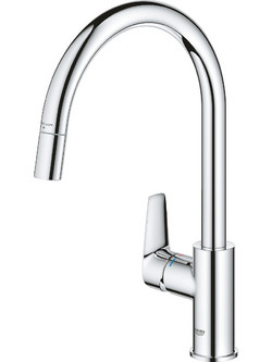 GROHE BauEdge 30536000 Μπαταρία Κουζίνας Πάγκου Διπλής Παροχής Ανάμεικτη Inox