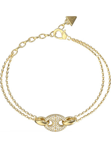 Guess Marina Γυναικείο Βραχιόλι Αλυσίδα από Ατσάλι Xρυσό με Ζιργκόν UBB06222JWYG