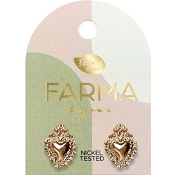 Farma Bijoux Γυναικεία Σκουλαρίκια Καρφωτά από Ορείχαλκο Xρυσά BEG014