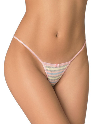 Milena By Paris Γυναικείο Sexy String με Δαντέλα Ροζ 6794