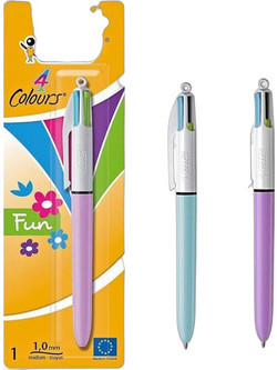 BIC 4 Colours Fun Στυλό Διαρκείας 1mm Πολύχρωμο Διάφορα Χρώματα