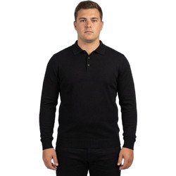 Double Ανδρική Μπλούζα Polo Μακρυμάνικη Μαύρη KNIT-8026A