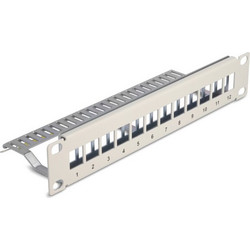 DeLOCK 66875 Patch Panel Keystone Rack 1U 10" 12 Θυρών Unshielded