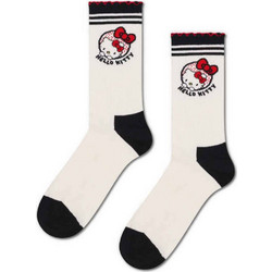 Happy Socks Hello Kitty Ribbon Βαμβακερές Γυναικείες Κάλτσες Εκρού με Σχέδια P005659