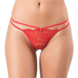 Mei Γυναικείο Sexy String με Δαντέλα Κόκκινο 1180