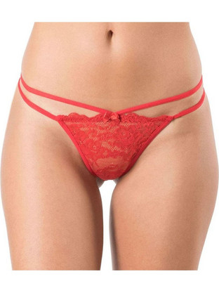 Mei Γυναικείο Sexy String με Δαντέλα Κόκκινο 1180