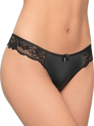 Milena By Paris Γυναικείο Sexy String με Δαντέλα Μαύρο 7652