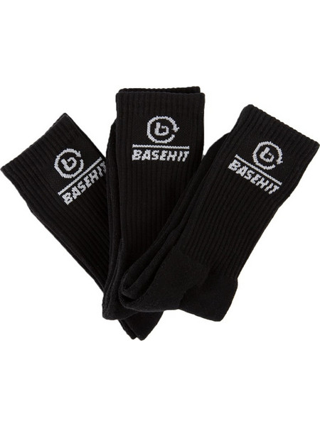 Basehit Ανδρικές Κάλτσες Ψηλές Μαύρες 3Pack 212.BU08.04