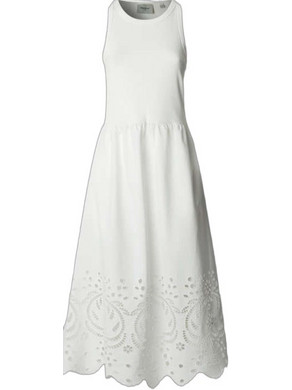 Pepe Jeans Naomi Midi Καλοκαιρινό Καθημερινό Φόρεμα Λευκό PL9537807