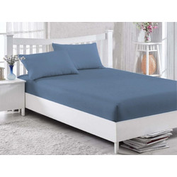 Γαρύφαλλο Σεντόνι King Size Βαμβακερό με Λάστιχο 180x200+30 Indigo