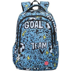 Lyc Sac Super Ball Σχολική Τσάντα Πλάτης Δημοτικού Γαλάζια 03526