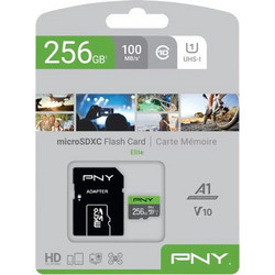 PNY Elite microSDXC 256GB Class 10 U1 V10 UHS-I A1 100MB/s + Adapter