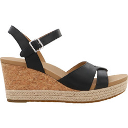 UGG Καλοκαιρινές Γυναικείες Πλατφόρμες Χαμηλές Δερμάτινες Μαύρες 1112681-BLK
