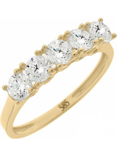 Million Diamonds Γυναικείο Δαχτυλίδι Σειρέ Μισόβερο από Xρυσό 14K με Ζιργκόν RZ24206