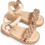 Babywalker Βαπτιστικά Πέδιλα για Κορίτσι Δερμάτινα Ανατομικά Χρυσά GR0101