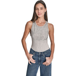 DKNY Γυναικείο Χειμερινό Top Βαμβακερό Ασημί DJ6T1669-EN2