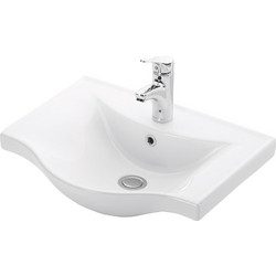 Karag BASIC 7055 Κρεμαστός Νιπτήρας Μπάνιου Πορσελάνης 55x45x17.5cm Λευκός