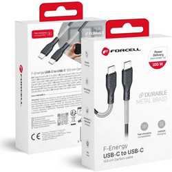 Forcell F-Energy Carbon CB-04C Braided USB-C to USB-C 100W 1m Black 5903396396960
