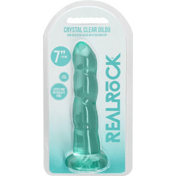 Shots RealRock Crystal Dildo με Βεντούζα 17cm Πράσινο