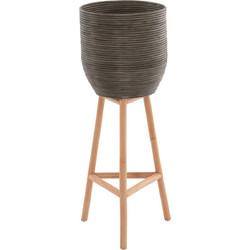 HomeMarkt Γλάστρα Στρογγυλή Bamboo Πράσινη 36x95cm HM7724