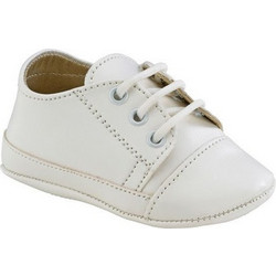 Gorgino Βαπτιστικά Sneakers Αγκαλιάς για Αγόρι Δερμάτινα Λευκά M43-2
