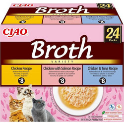 Inaba Ciao Adult Broth Variety with Chicken, Salmon & Tuna 24x40gr
