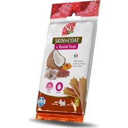 Farmina N&D Quinoa Skin & Coat Dental Treat Adult Mini with Herring, Quinoa, Coconut & Turmeric 60gr 15τμχ