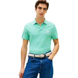 Tommy Hilfiger Ανδρική Μπλούζα Polo Κοντομάνικη Τιρκουάζ MW0MW43046-CST