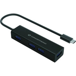 Conceptronic HUBBIES07B USB Hub 3.0 USB-C με 4 Θύρες USB-A