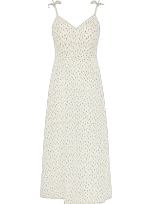 Funky Buddha Midi Καλοκαιρινό Καθημερινό Φόρεμα Floral Εκρού FBL013-106-13
