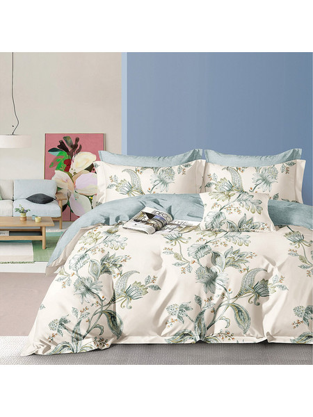 Beauty Home Σετ Σεντόνια Υπέρδιπλα Βαμβακοσατέν 230x260 Memories Art 12694 Μπεζ