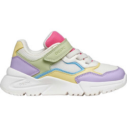 Geox Παιδικά Sneakers Λευκά Πράσινο Mint Λιλά Φούξια J65M2B0BC14C0986