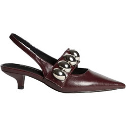 Corina Γόβες Slingback Δερμάτινες με Λεπτό Χαμηλό Τακούνι Μπορντό M5771