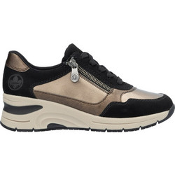 Rieker Γυναικεία Sneakers Μαύρα Χρυσά N9301-91