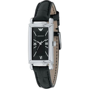Emporio Armani Γυναικείο Ρολόι με Μαύρο Δερμάτινο Λουράκι AR0278
