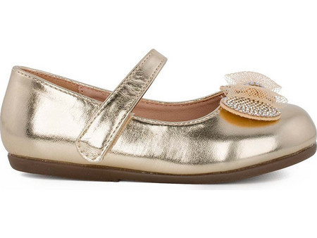 Adam's Παιδικές Μπαλαρίνες Δερμάτινες με Σκρατς Χρυσές 916-26003