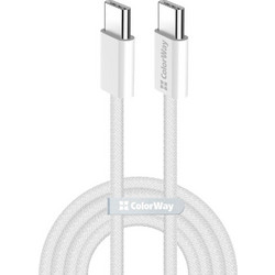 ColorWay Braided USB-C to USB-C 60W 1m White 4823108627148