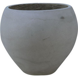 Woodwell Γλάστρα Στρογγυλή Τσιμεντένια Γκρι 43x32cm Ε6304,B