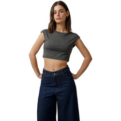Helmi Γυναικείο Καλοκαιρινό Crop Top Ανθρακί 56-03-033