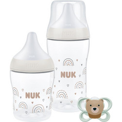 Nuk Σετ Δώρου για Νεογέννητα Perfect Match Rainbow Διαφανές Μπεζ 3τμχ
