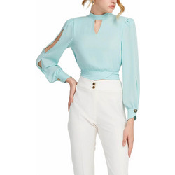 Lynne Γυναικείο Καλοκαιρινό Crop Top Γαλάζιο 153-510006